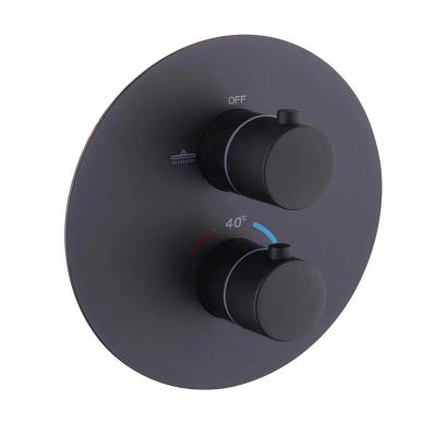 China Without Slide Bar Matte Black 2 Function Shower Control Valve With Diverter UPC Concealed Thermostatic Mixer Concealed Mixer Valve for sale