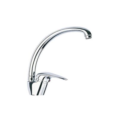 China Without Slide Bar Guaranteed Single Hole Kitchen Sink Faucet Mixer Swan Neck Kitchen Faucets Copper To Zinc Stainless Steel Metered Faucets for sale