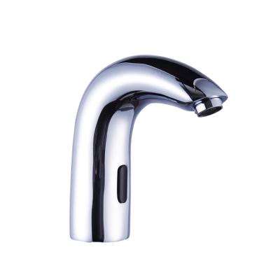 China Heavy Cold Hot Solid Swan Neck Automatic Mixer Water Tap Brass Touchless Infrared Sensor Faucet for sale