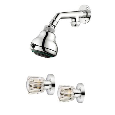 China Without Slide Bar ABS Bathroom Faucets Hotel Handle Stainless Steel Rainshower Faucet Shower Faucet Set Double for sale