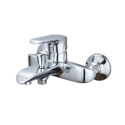 China Without Bathtub Bathroom Sliding Bar Chrome Bathtub Mixer Wall Mounted Cold And Hot Faucet for sale