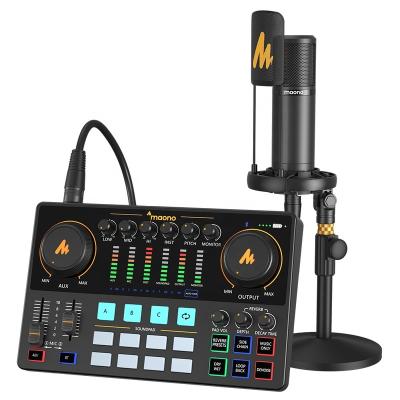 China Built-in Eight Effects Maono Studio Audio Interface Studio Sound Card DJ Mixer Special 2022 Microphones Streaming PC Live Podcast Sound Cards Mobile Sound Card for sale