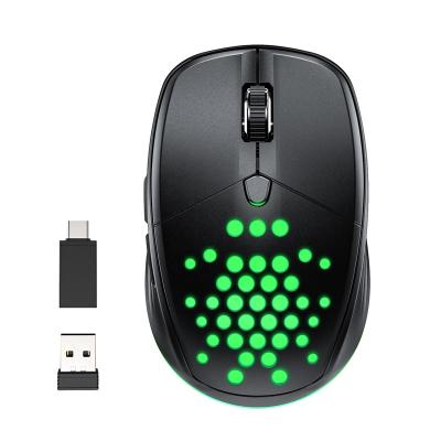 China OEM LED Gaming Mouse 2.4G Desktop Mouse 5 DPI Rechargeable 7 Color RGB Optical Mouse Gaming Up to 3600 Adjustable Silent Wireless for sale