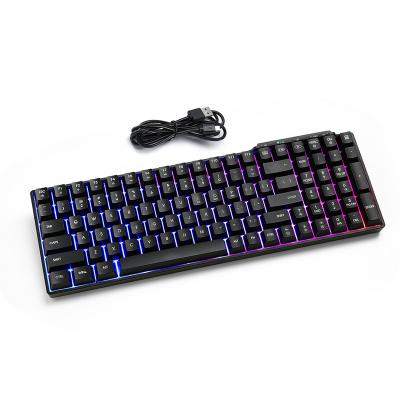 China 100% ABS Uhuru Gaming Keyboard 100 Keys Detachable Palmrest PC Backlit Illuminate RGB Led Mechanical Gaming Keyboard for sale