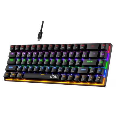 China ABS Uhuru Wired Mechanical Ergonomic Gaming Mouse and Keyboard Palmrest Detachable PC Backlit Illuminate Led RGB Gaming Keyboard for sale