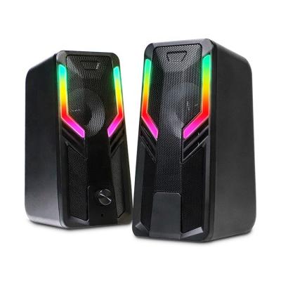 China Perfect Sound Professional Cheap Price USB Gaming PC RGB Plastic Plastic Speaker With 7 Colors LED Light Gaming Speaker for sale