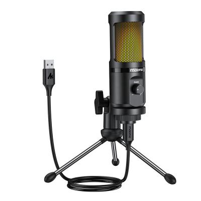 China Hot Selling USB Microphone MAONO Light Weight Cheap Microphone With Breathing Light For Game Home Recording Microphone for sale