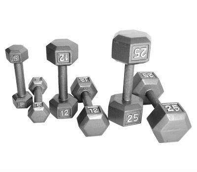 China Wholesale Power Weight Training 25 Pound Painted Fixed Cast Iron Hex Dumbbell For Sale for sale