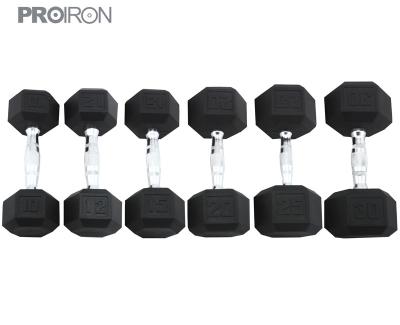 China Body Building Manufacturer Wholesale Comercial Gym Hex Rubber Dumbbell for sale