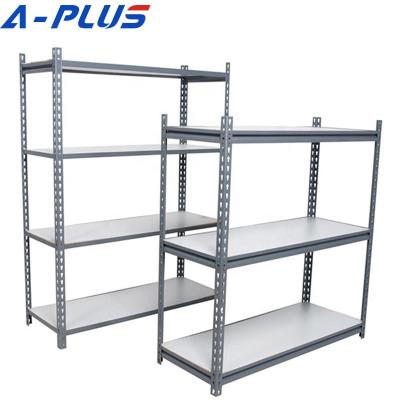 China Cheap Corrosion Protection Metal Home/Warehouse Storage Rack Powder Coated Display Angle Iron Light Duty Shelf for sale