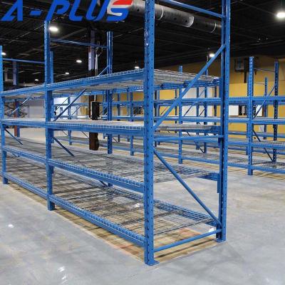 China Corrosion Protection Light Duty Warehouse Shelving Vertical Steel Plate Panel Decking Shelf Rack for sale