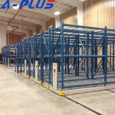 China Widely Used Electric Corrosion Protection Movable Pallet Racking With Guide Rail For All Types Of Palletized Goods for sale