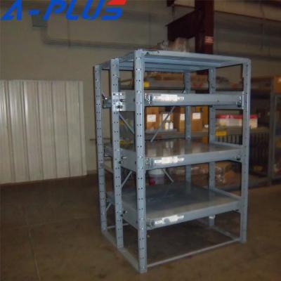 China Suitable for outdoor Q235 metal shelves storage shelving rack with wheels mold racking for sale