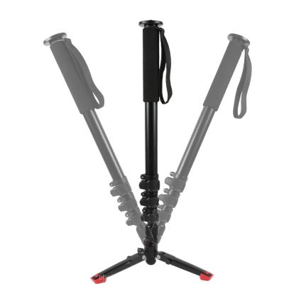 China Aluminum Leg CNC Monopod Kit Flip Lock 4-Section Video Camera 75 Inch Light Weight And Liquid Head With Removable Support Bracket for sale