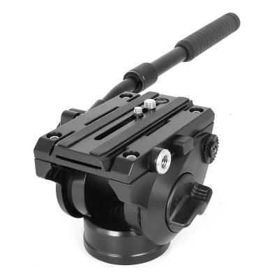 China Professional Heavy Duty Liquid Video Camera Tripod Pan Tilt Head With Quick Release Plate For DSLR Camera for sale