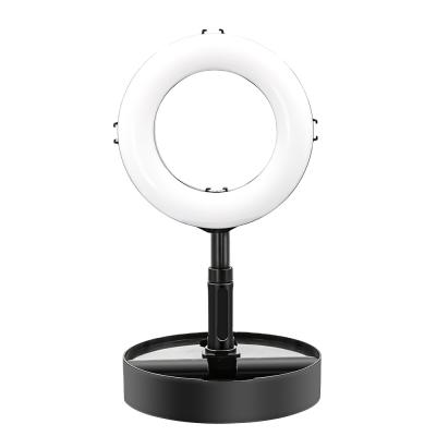 China 8 Inch Portable Collapsible Portable 3 Colors Ring Light with Extendable Stand for Live Stream Video /Makeup for sale