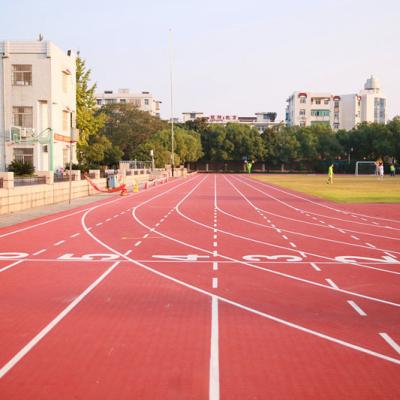 China Glue water is necessary IAAF certified precast rubber sports track flooring for large professional sports stadium for sale