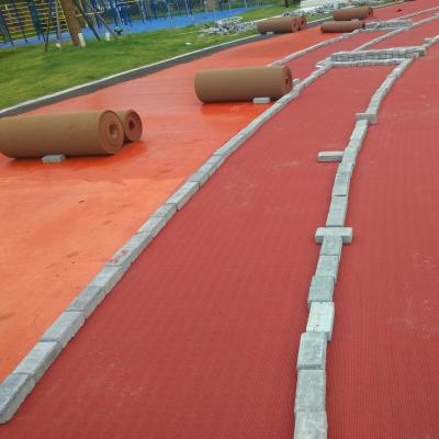 China Glue water is necessary IAAF 400 meter lane standard field track rubber floor for sale