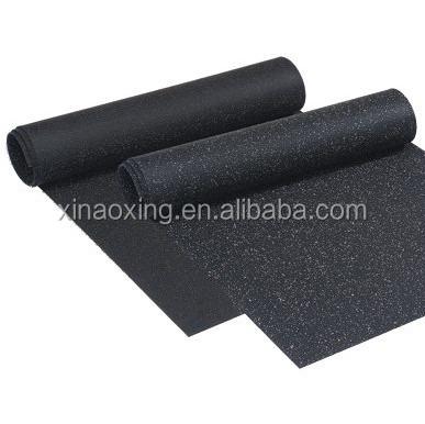 China Gym Rubber Flooring Rubber Flooring Roll, Rubber Gym Flooring Roll, 50%EPDM Granules+50% Recycled Black Rubber for sale