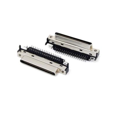 China Right Angle Computer SCSI VHDCI 68 Pin Female Connector pitch=0.8mm DIP Type for sale