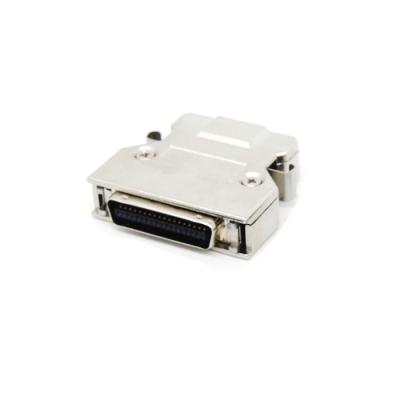 China Computer SCSI 36Pin Pitch 1.27mm Connector MDR scsi 36Pin Male Cable Connector With Metal Cover Welding Type for sale