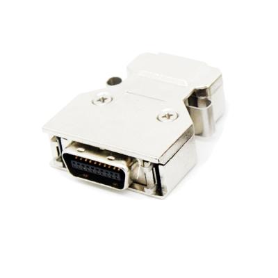 China Computer SCSI MDR 20Pin HPCN SCSI 20Pin Male Cable Connector With Metal Hood Solder Type for sale