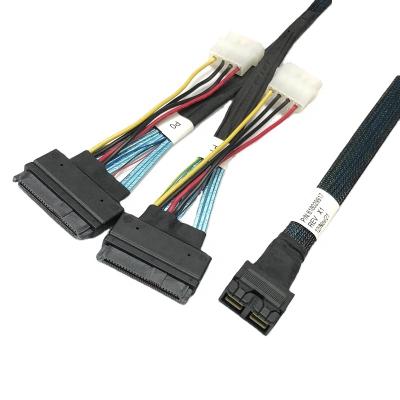 China Electronic SFF-8643 8I To 2xSFF-8639 With Power Cable 4P U.2 Cable MiniSAS HD 8I Cable for sale