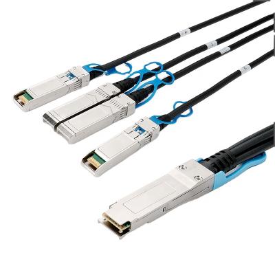 China COMPUTER 100G QSFP28 to 4xSFP28 DAC Passive Direct Attach Copper Cable 1m QSFP28 Cable 30AWG for sale