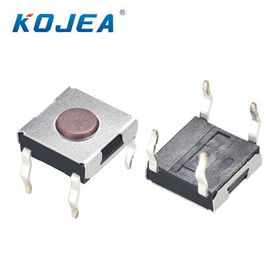 China Momentary 1NO 6.2x6.2 12 Ratings Tactile Switches DIP Through Hole Tact Switch Momentary Push Button for sale