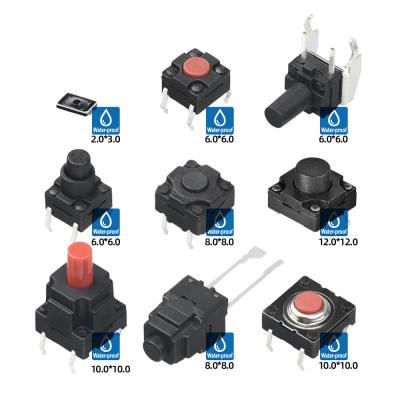 China Tact 6x6 Switch 8x8 10x10 12x12 4 Pin Waterproof Long DIP IP67 Micro Switch 40t85 12V Waterproof TVJP Tactile for sale