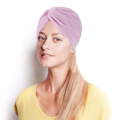 China Europe and America wholesale price Indian stretch fabric cross candy color yoga hat turban hat for sale