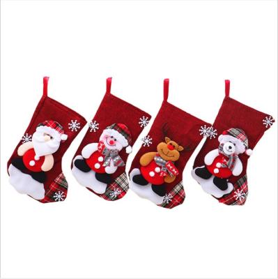 China Burlap Christmas Stocking Decoration Christmas Stocking Gifts Xmas Socks for sale