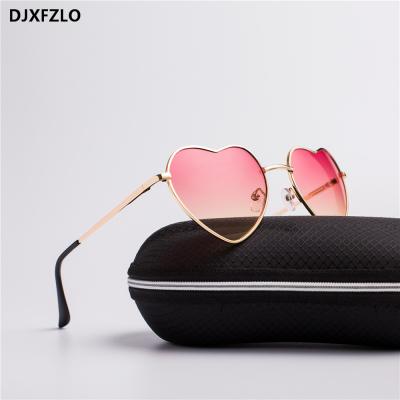 China Fashion Sunglasses Shape Heart Shaped Sunglasses Women Brand Lady Sunglasses Men's Sunglasses Metal Reflective Ties for sale