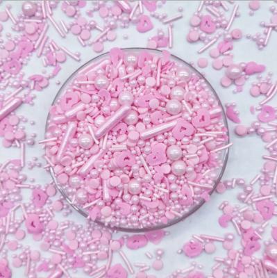 China New Valentine's Day Cake Decorating Disposable Sugar Sprinkles Edible Gold Beads Sprinkles Sugar Pearl Sugar Sprinkles Mixing Sugar Sprinkles for sale