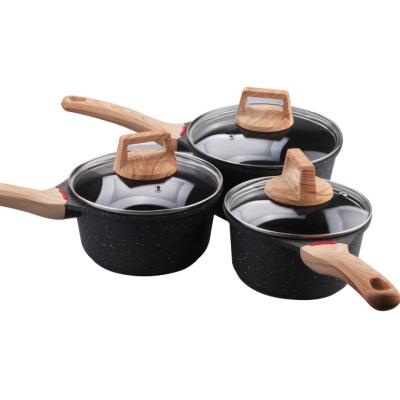 China Creative Southeast Asian soup pot home hotel set cookware viable non-stick pan wok 3 pieces cooking pots with handle for sale