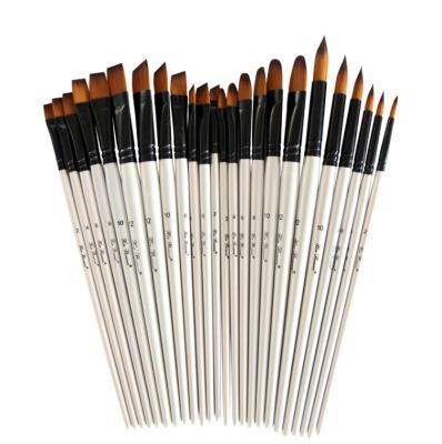 China New Viable Amazon Water Chalk Oil Brush Wooden Rod Wool 6 Nylon Rod Brush Pen Cake Coloring Baking Coloring Brush for sale