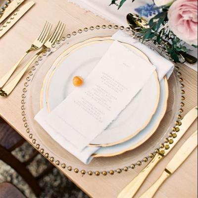 China Viable Gold Decoration Dinner Dishes Restaurant Dishes And Beaded Wedding Dishes Tableware Clear Loader Dishes for sale