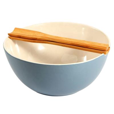 China Viable Custom 4 Quart Porcelain Clay Large Mixing Bowl Cake Salad Bowl With Ceramic Serving Server Bowl for sale