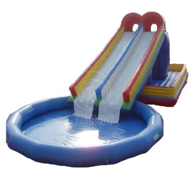 China Outdoor Inflatable Water Park Round Waterpool Style Water Toys Games Slide with Pool for sale