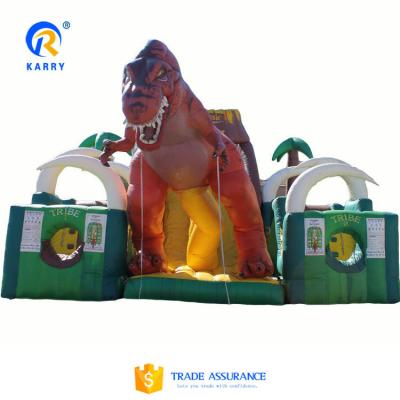 China Jurassic Dinosaur Park Party Rental Outdoor Playground Inflatable Obstacle Course for sale