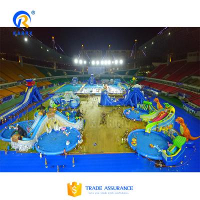 China Fun Inflatable Water Park for Kids and Adults 5-10 Passengers CE Blower Repair Accessories for sale