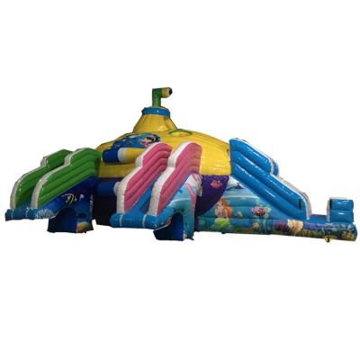 China Customized Color Castle Dome Inflatable Water Park Submarine Water Mobile Land Park for sale