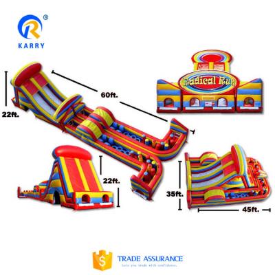 China Outdoor Playground Inflatable Obstacle Course Race for Kids and Adults Customized for sale