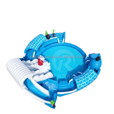 China Oversize Swimming Pool Moonwalk Inflatable Water Park for Kids and Adults Polar Bear Water Slide for sale