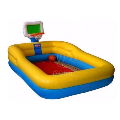 China Style Backyard Inflatable Swimming Pool with 0.9mm PVC Kids Pool and Basketball Hoop for sale