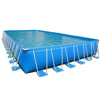 China Rectangular Mental Frame Swimming Pool with Digital Printing Logo 0.9mm PVC Material for sale