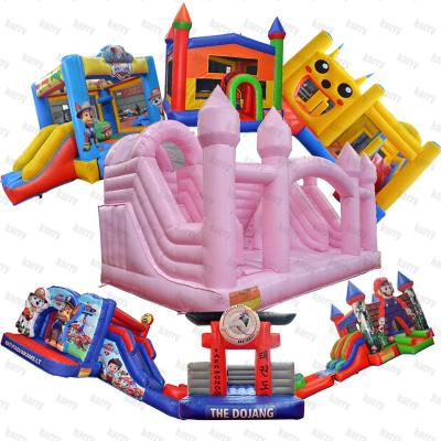 China Inflatable Pink Bouncy Bouncing Bouncer Castle for Kids Toddler Games Combo Slide for sale