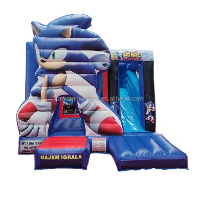 China Unisex Features Customized Sonic Bounce House Inflatable Combo Slide for Party Rentals for sale