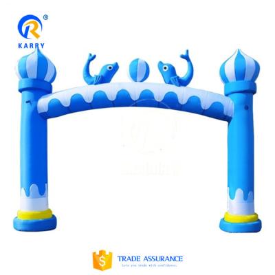 China Customized Company Events Outdoor Inflatable Arch with Dolphin Theme Advertising for sale