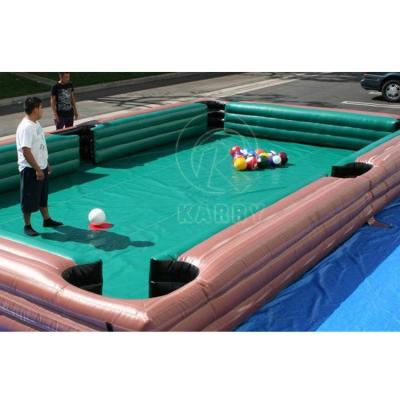 China Customized PVC Tarpaulin Inflatable Soccer Billiard Pool Table for Interactive Games for sale